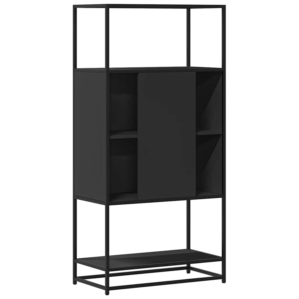 Ντουλάπι Μαύρο από 68x35x139 cm Επεξεργασμένο Ξύλο και μέταλλο