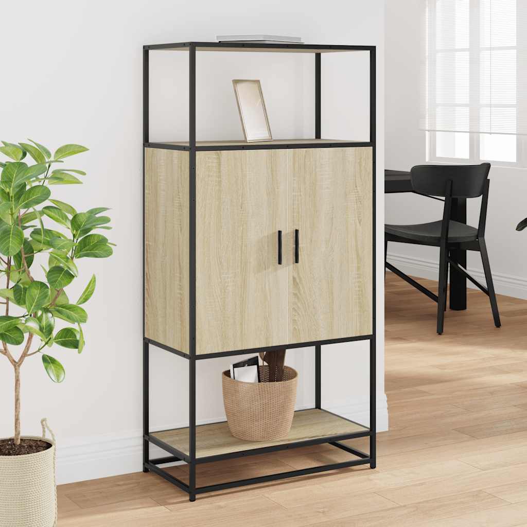 Highboard Δρυς sonoma 68x35x139 cm Επεξεργασμένο ξύλο μέταλλο
