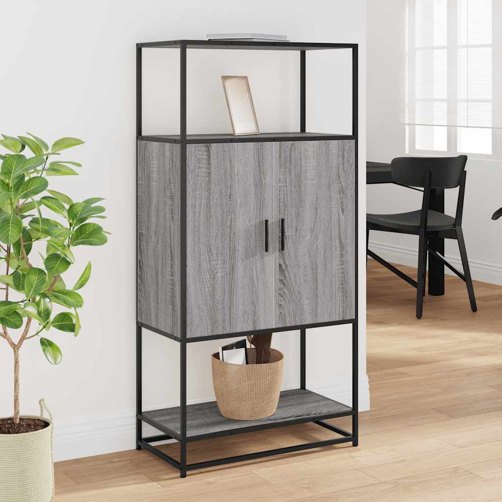 Highboard Grey Sonoma Κατασκευασμένο ξύλο και μέταλλο
