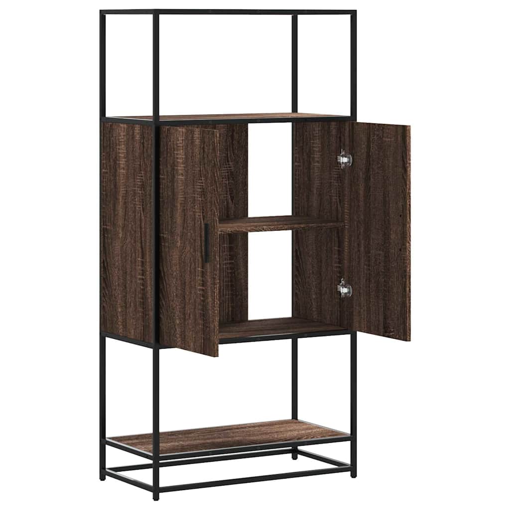 Highboard καφέ δρυς Κατασκευασμένο ξύλο και μέταλλο