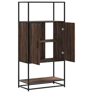Highboard καφέ δρυς Κατασκευασμένο ξύλο και μέταλλο