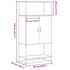 Highboard καφέ δρυς Κατασκευασμένο ξύλο και μέταλλο