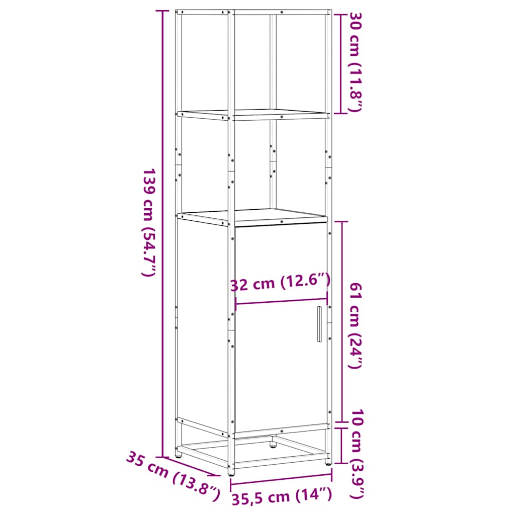 Highboard Sonoma Oak Κατασκευασμένο ξύλο και μέταλλο - Pakobazaar