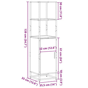Highboard Καπνιστή δρυς Κατασκευασμένο ξύλο και μέταλλο