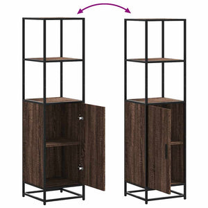 Highboard καφέ δρυς Κατασκευασμένο ξύλο και μέταλλο - Pakobazaar