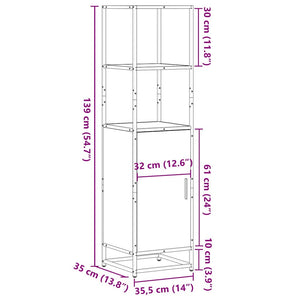 Highboard καφέ δρυς Κατασκευασμένο ξύλο και μέταλλο - Pakobazaar