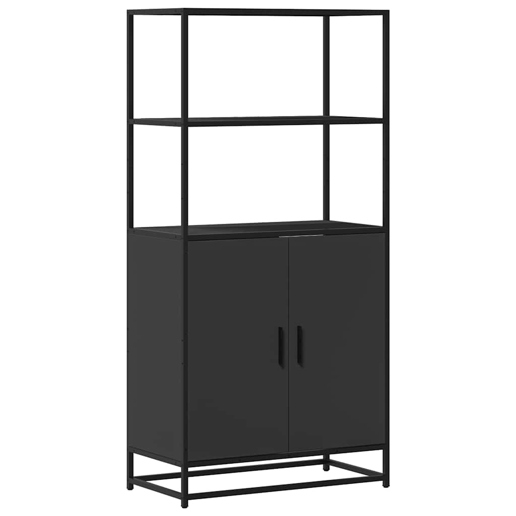 Ντουλάπι Μαύρο από 68x35x139 cm Επεξεργασμένο Ξύλο και μέταλλο