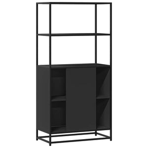 Ντουλάπι Μαύρο από 68x35x139 cm Επεξεργασμένο Ξύλο και μέταλλο