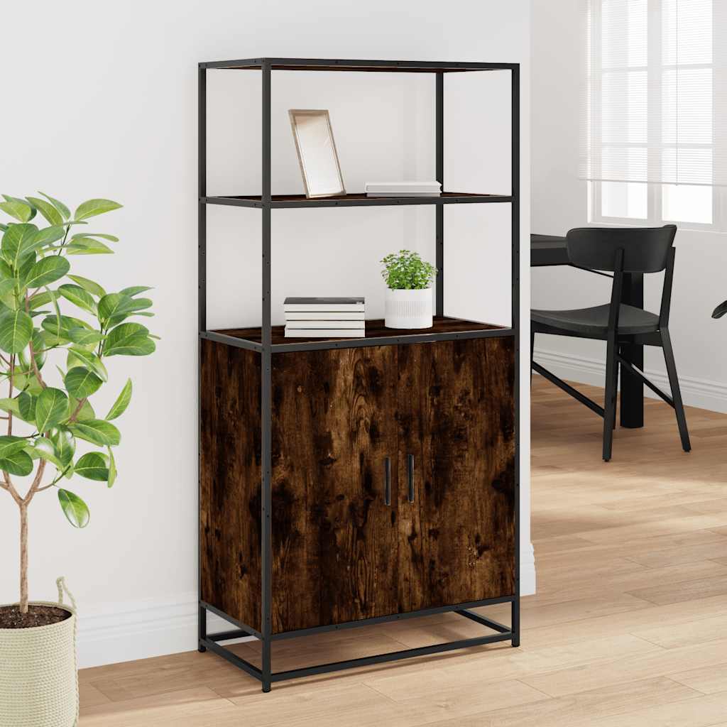 Highboard Καπνιστή δρυς 68x35x139 cm Κατασκευασμένο ξύλο