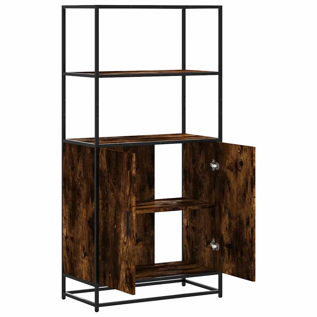Highboard Καπνιστή δρυς 68x35x139 cm Κατασκευασμένο ξύλο