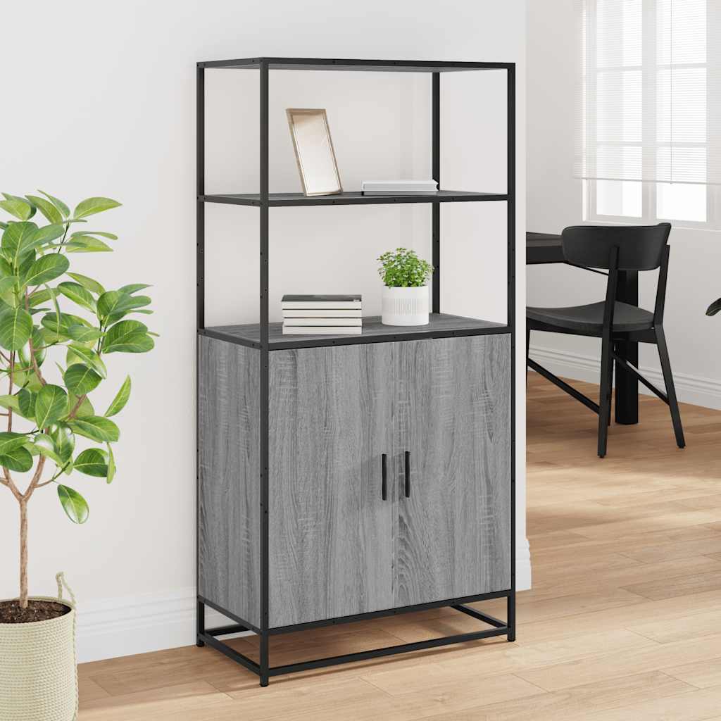 Highboard Grey Sonoma Κατασκευασμένο ξύλο και μέταλλο