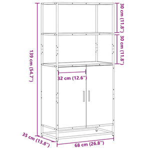 Highboard Grey Sonoma Κατασκευασμένο ξύλο και μέταλλο