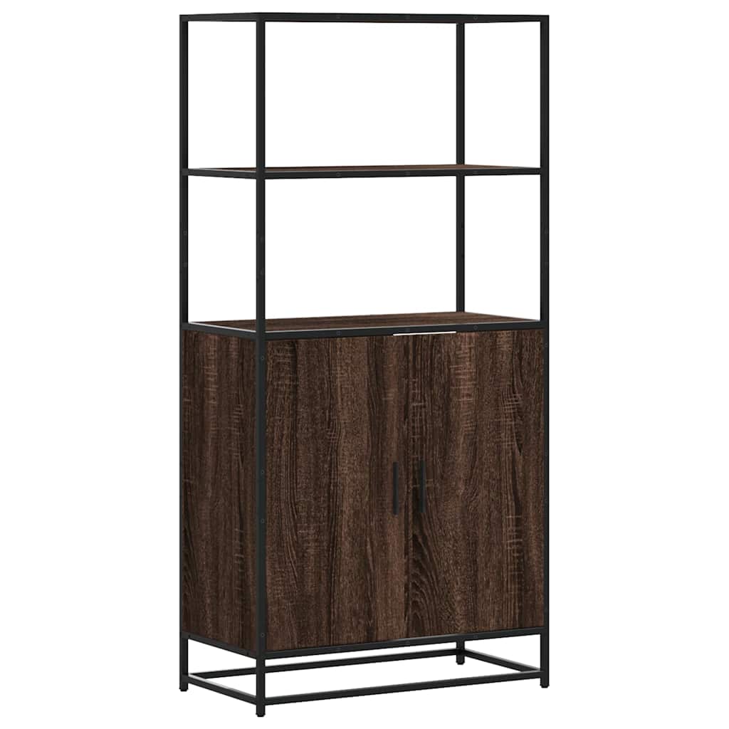 Highboard καφέ δρυς Κατασκευασμένο ξύλο και μέταλλο