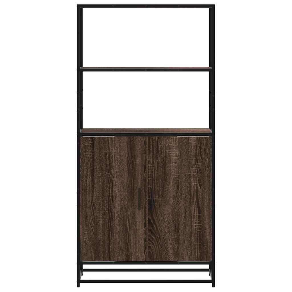 Highboard καφέ δρυς Κατασκευασμένο ξύλο και μέταλλο