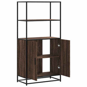 Highboard καφέ δρυς Κατασκευασμένο ξύλο και μέταλλο