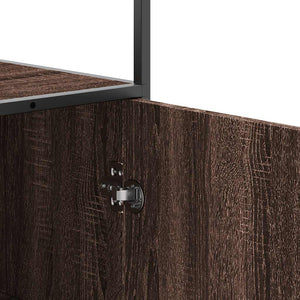 Highboard καφέ δρυς Κατασκευασμένο ξύλο και μέταλλο