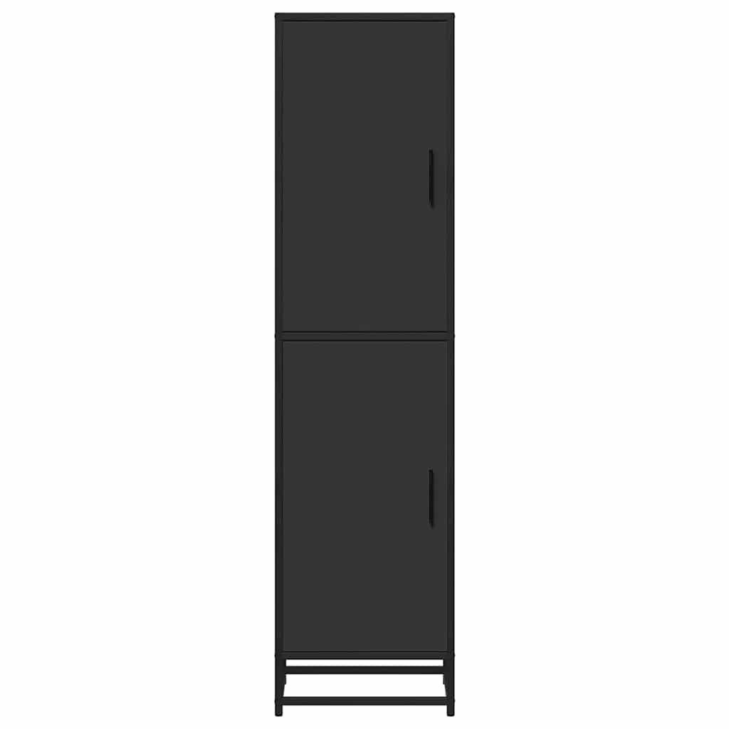 Highboard Μαύρο 35,5x35x139 cm Κατασκευασμένο ξύλο και μέταλλο
