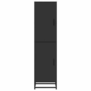 Highboard Μαύρο 35,5x35x139 cm Κατασκευασμένο ξύλο και μέταλλο
