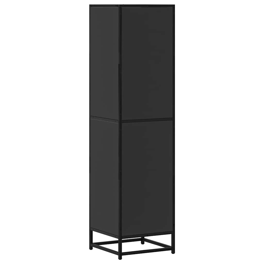 Highboard Μαύρο 35,5x35x139 cm Κατασκευασμένο ξύλο και μέταλλο