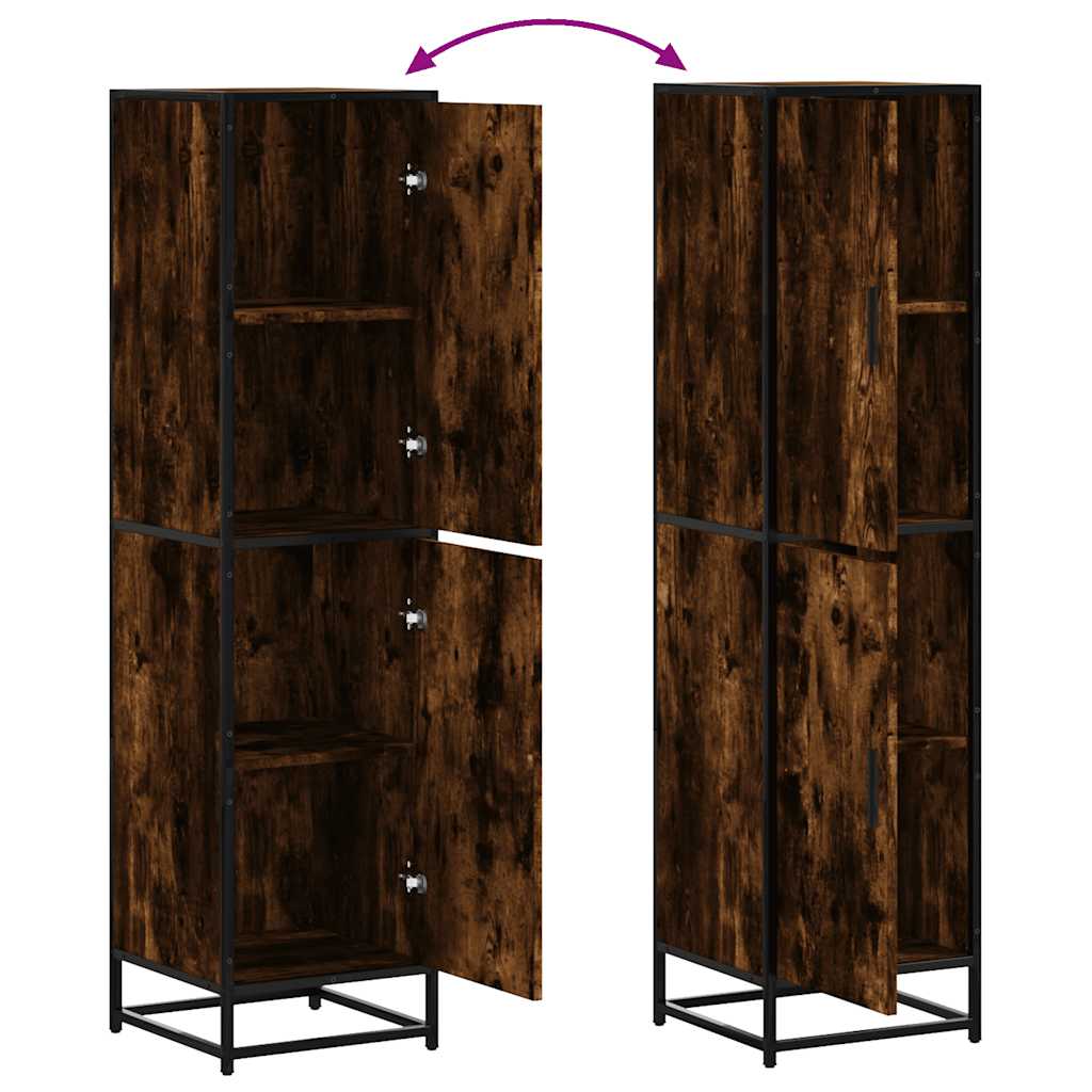 Highboard Καπνιστή δρυς Κατασκευασμένο ξύλο και μέταλλο