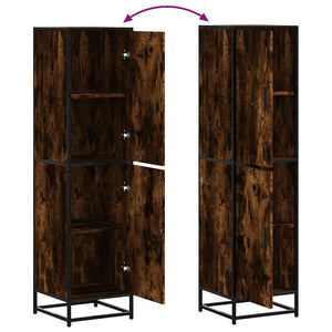 Highboard Καπνιστή δρυς Κατασκευασμένο ξύλο και μέταλλο