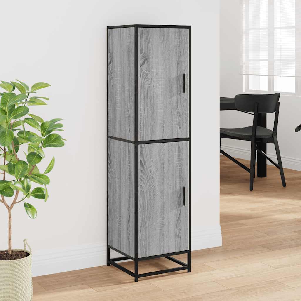 Highboard Grey Sonoma Κατασκευασμένο ξύλο και μέταλλο