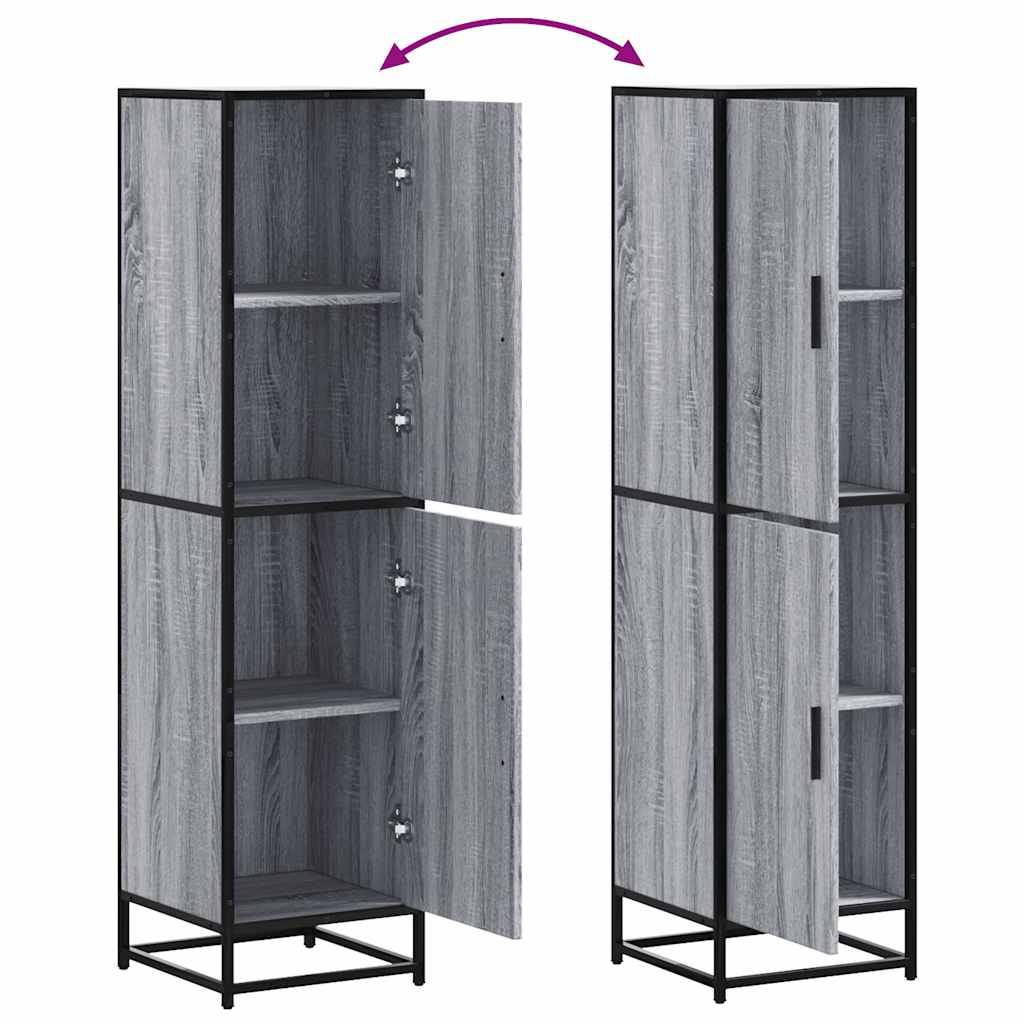 Highboard Grey Sonoma Κατασκευασμένο ξύλο και μέταλλο