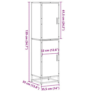 Highboard Grey Sonoma Κατασκευασμένο ξύλο και μέταλλο