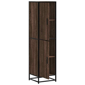 Highboard καφέ δρυς Κατασκευασμένο ξύλο και μέταλλο - Pakobazaar