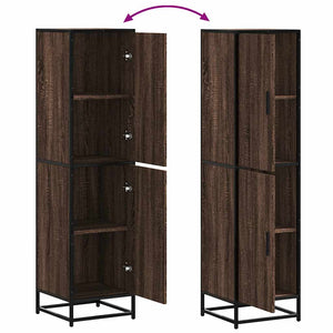 Highboard καφέ δρυς Κατασκευασμένο ξύλο και μέταλλο - Pakobazaar