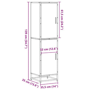 Highboard καφέ δρυς Κατασκευασμένο ξύλο και μέταλλο - Pakobazaar