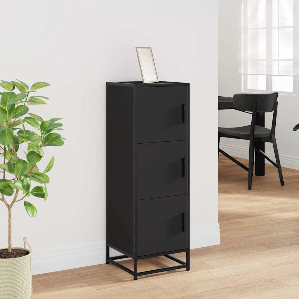 Ντουλάπι Μαύρο από 35,5x35x106,5 cm Επεξεργασμένο Ξύλο μέταλλο