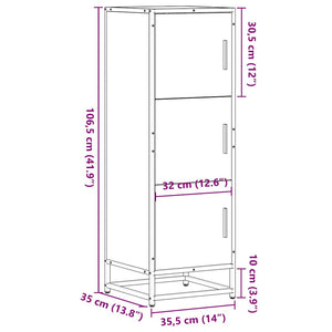 Highboard Δρυς sonoma 35,5x35x106,5 cm Κατασκευασμένο ξύλο - Pakobazaar
