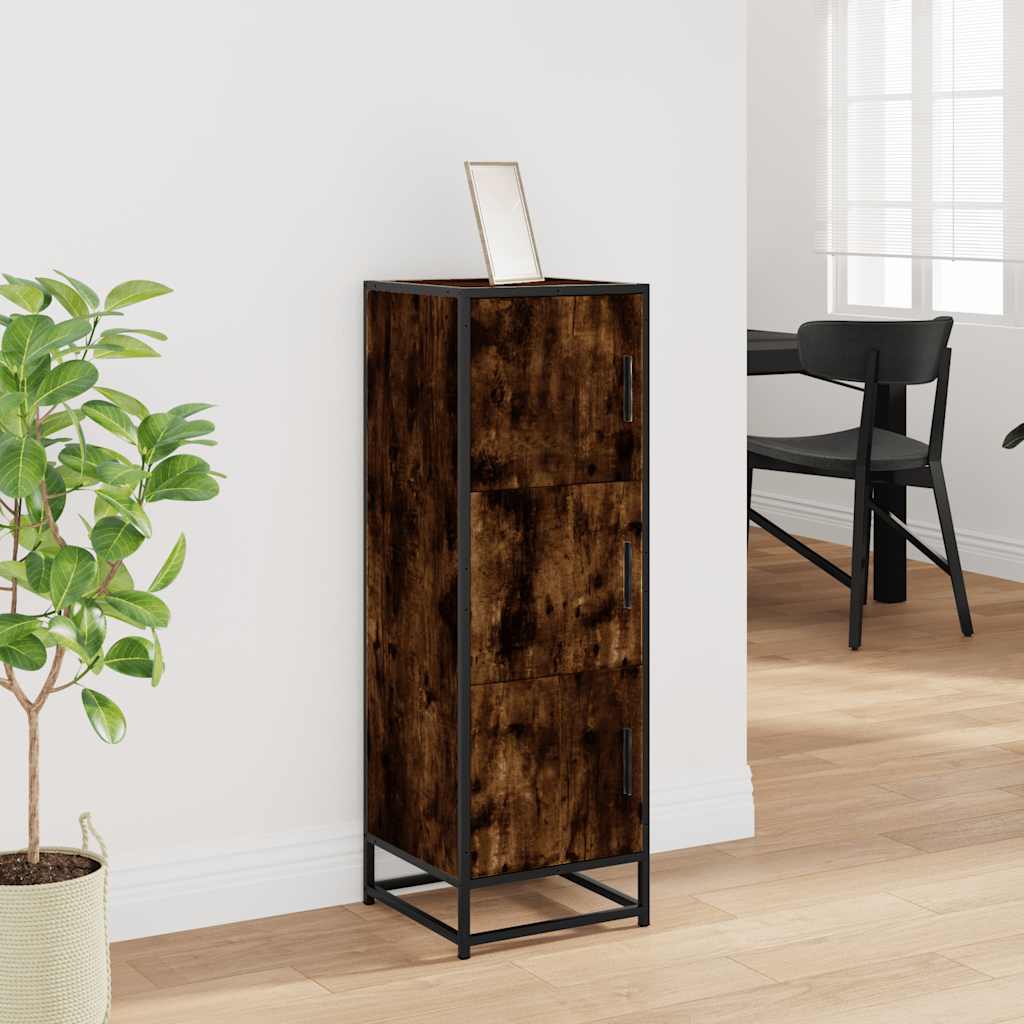 Highboard Καπνιστή δρυς 35,5x35x106,5 cm Κατασκευασμένο ξύλο