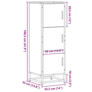Highboard Καπνιστή δρυς 35,5x35x106,5 cm Κατασκευασμένο ξύλο - Pakobazaar