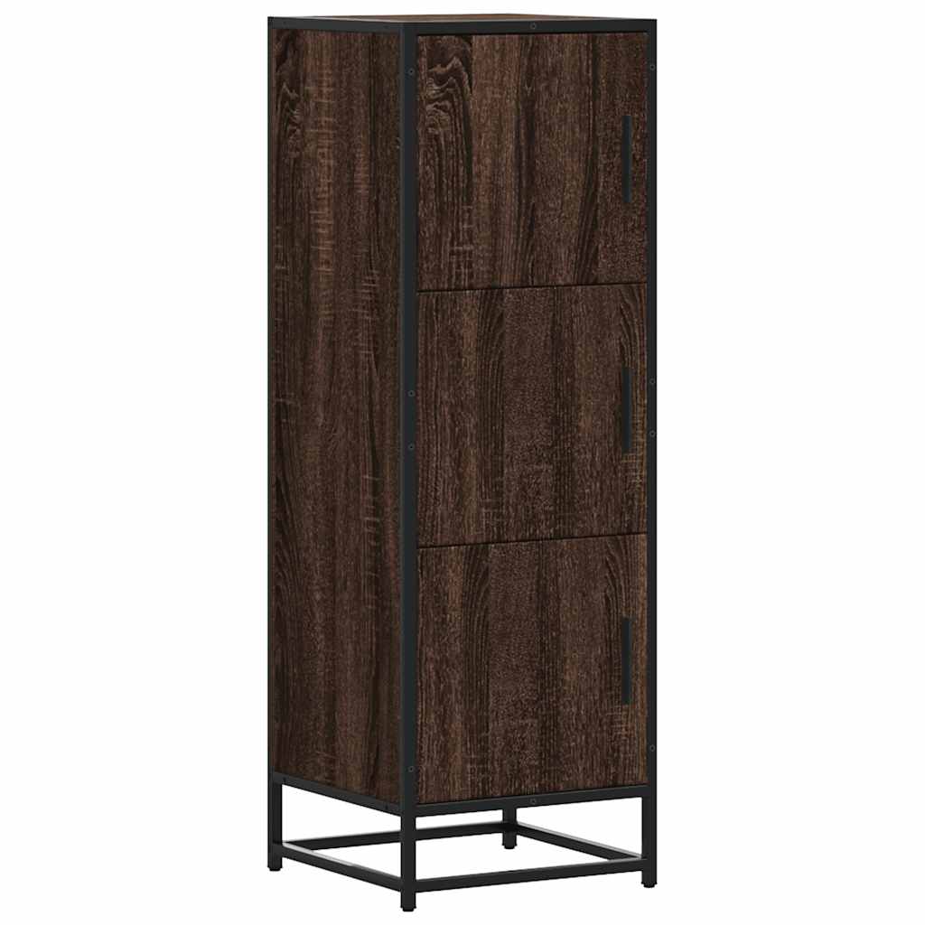 Highboard καφέ δρυς Κατασκευασμένο ξύλο και μέταλλο - Pakobazaar