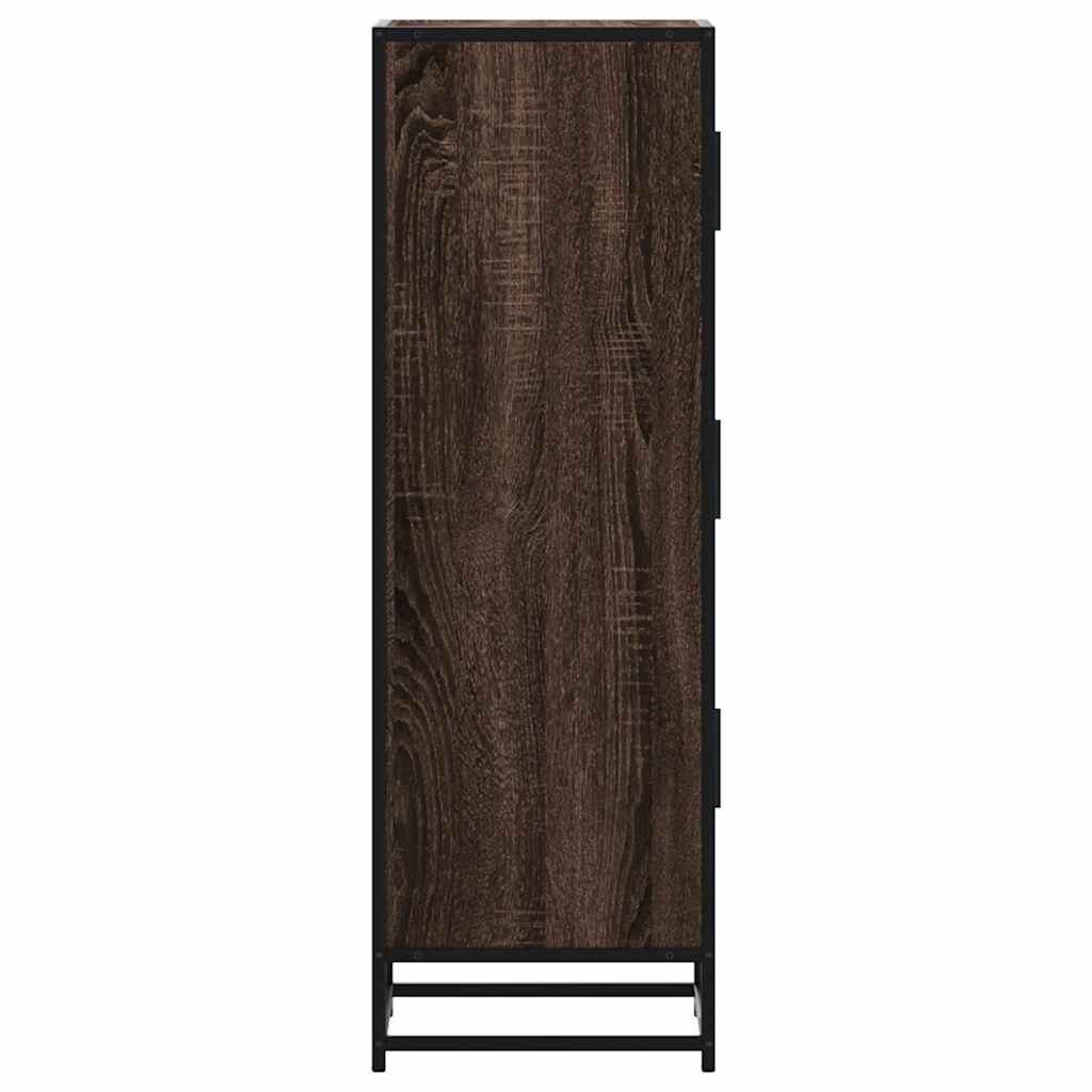 Highboard καφέ δρυς Κατασκευασμένο ξύλο και μέταλλο - Pakobazaar