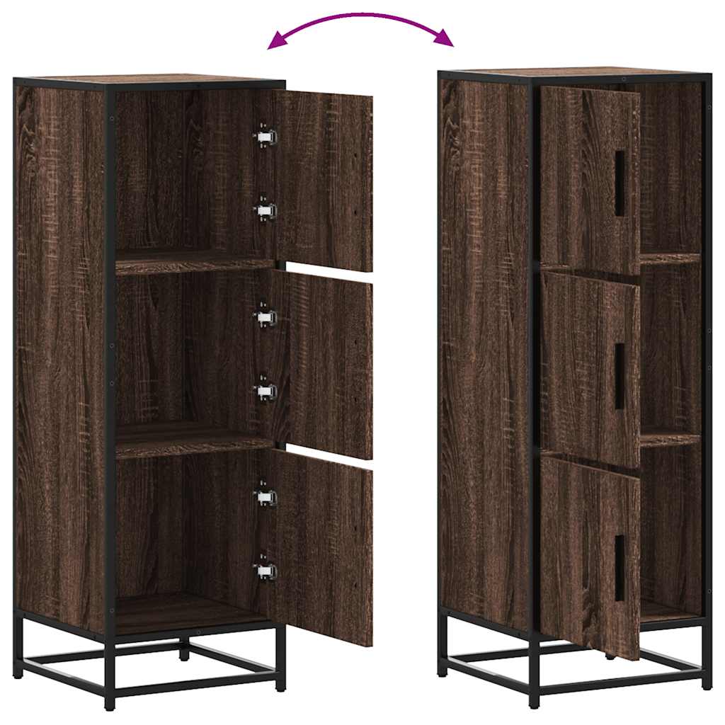 Highboard καφέ δρυς Κατασκευασμένο ξύλο και μέταλλο - Pakobazaar