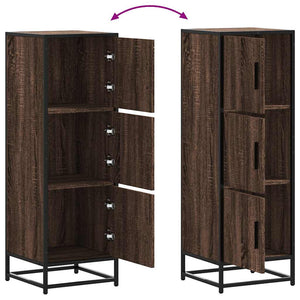 Highboard καφέ δρυς Κατασκευασμένο ξύλο και μέταλλο - Pakobazaar