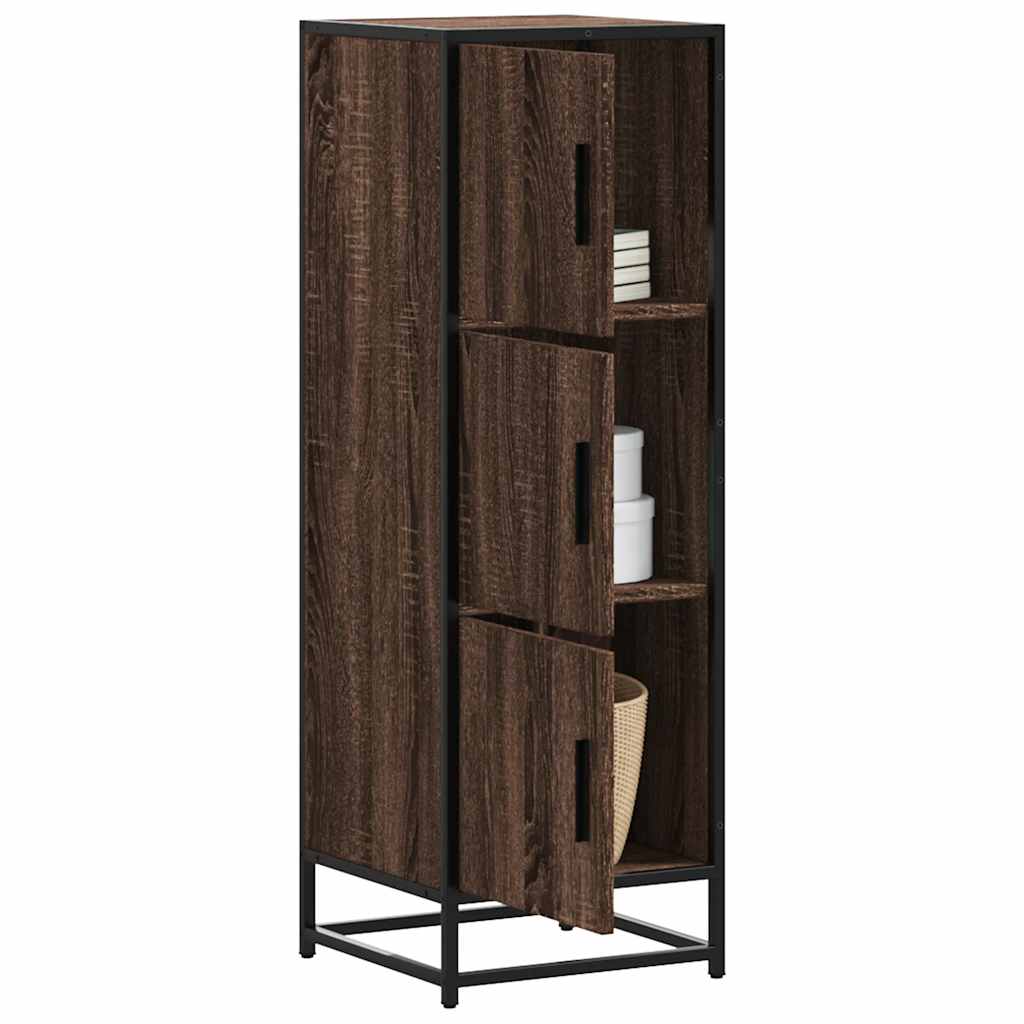 Highboard καφέ δρυς Κατασκευασμένο ξύλο και μέταλλο - Pakobazaar