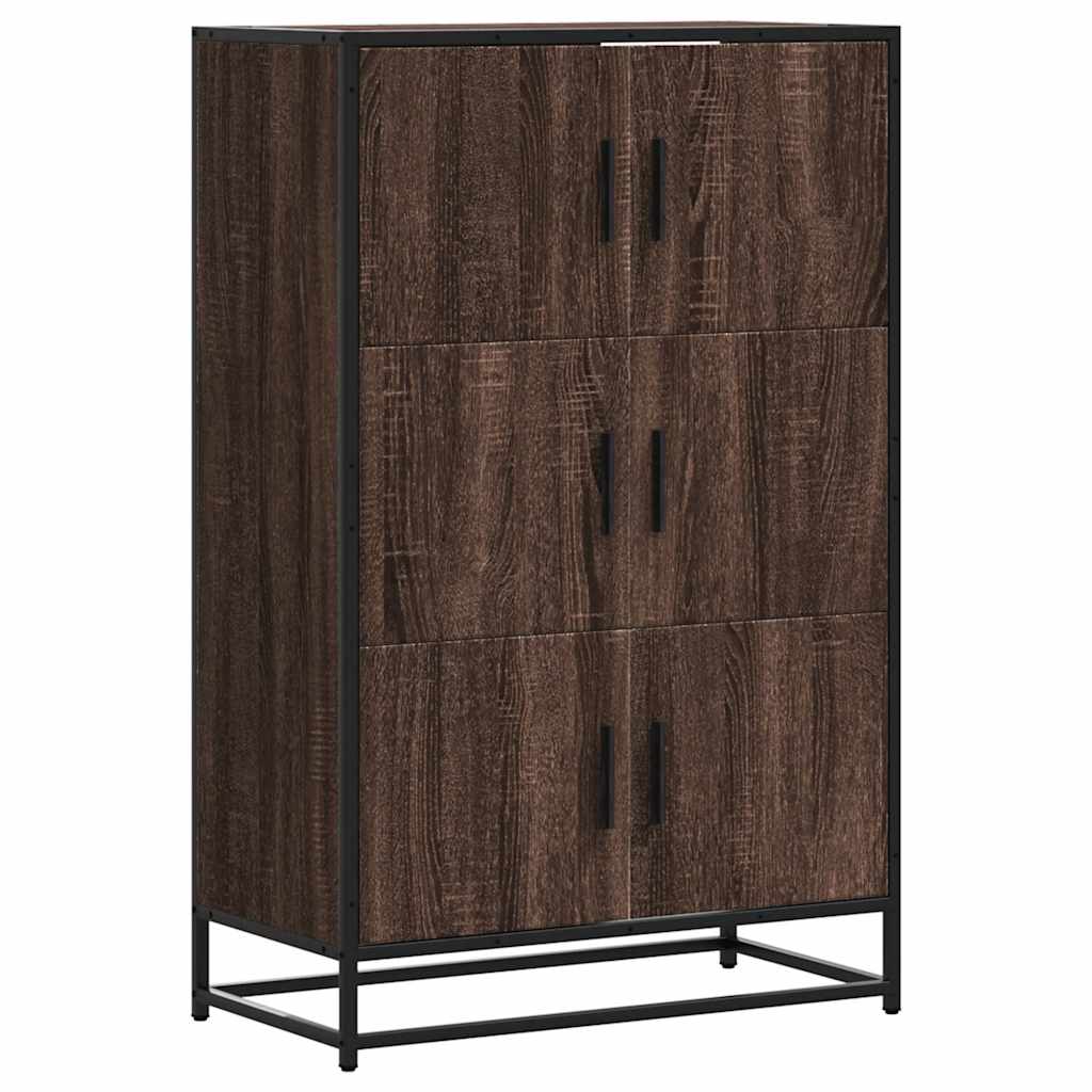 Highboard καφέ δρυς Κατασκευασμένο ξύλο και μέταλλο