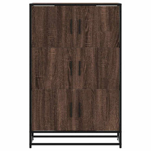 Highboard καφέ δρυς Κατασκευασμένο ξύλο και μέταλλο