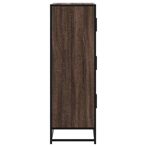 Highboard καφέ δρυς Κατασκευασμένο ξύλο και μέταλλο