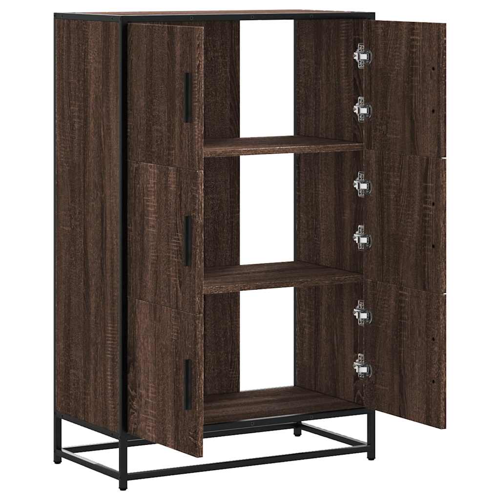 Highboard καφέ δρυς Κατασκευασμένο ξύλο και μέταλλο