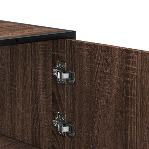 Highboard καφέ δρυς Κατασκευασμένο ξύλο και μέταλλο