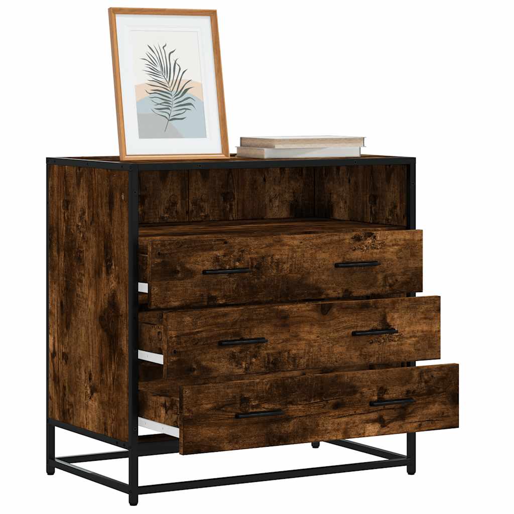 Συρταριέρα Καπνιστή Δρυς 70x41x70 εκ. από Επεξεργασμένο Ξύλο - Pakobazaar