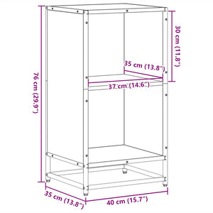 ντουλάπι βιβλίων  Μαύρο 40x35x76 cm Κατασκευασμένο ξύλο