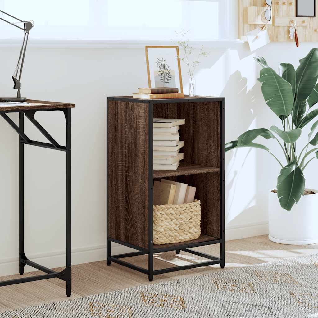 Ντουλάπι βιβλίων καφέ δρυς 40x35x76 cm Ξύλινο μηχανουργικό ξύλο