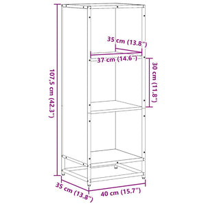 Ντουλάπι βιβλίων καφέ δρυς 40x35x107,5 cm Κατασκευασμένο ξύλο