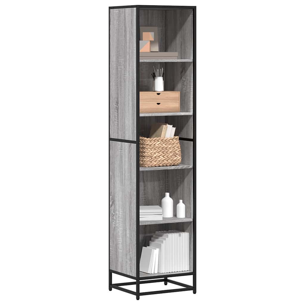 Βιβλιοθήκη Γκρι Sonoma 40x35x170,5 εκ. από Επεξεργασμένο Ξύλο - Pakobazaar